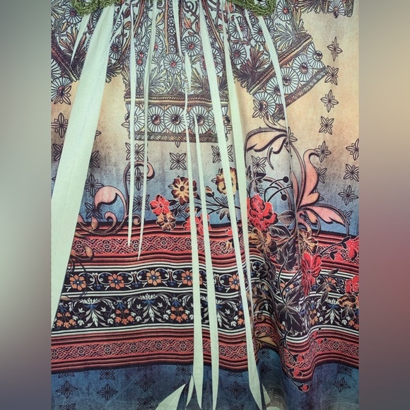 INE WORLD SMALL POLY TANK SUMMER TOP BOHO HIPPIE GEOMETRIC - Picture 6 of 7